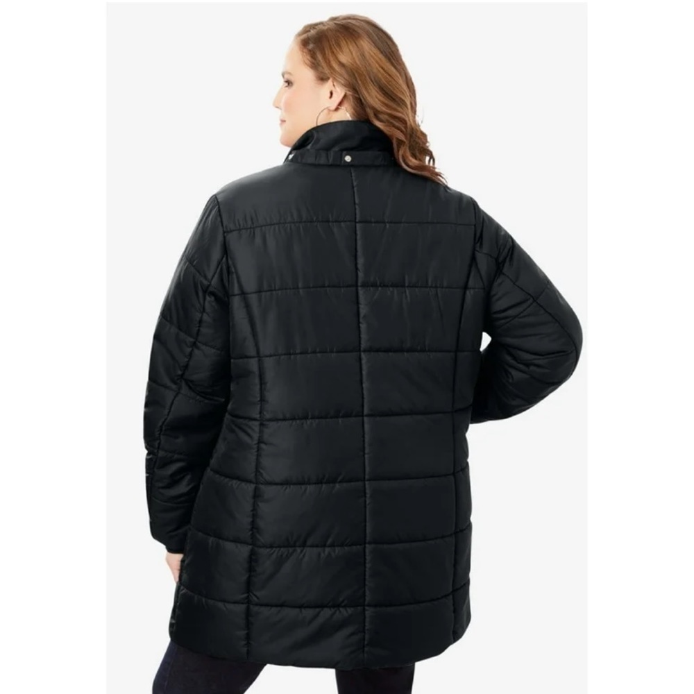 Roaman's Women's Classic-Length Quilted Puffer Jacket Sz. 4X